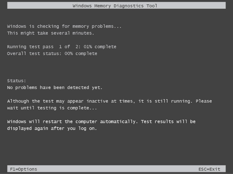 Windows memory diagnostic store tool windows 7